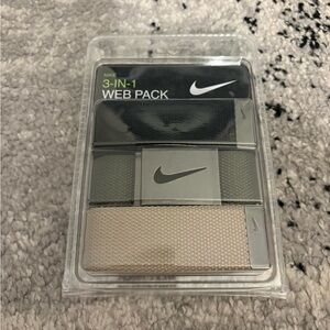 Nike 3-in-1 Web Pack Belt Set - Black, Olive Green, Tan